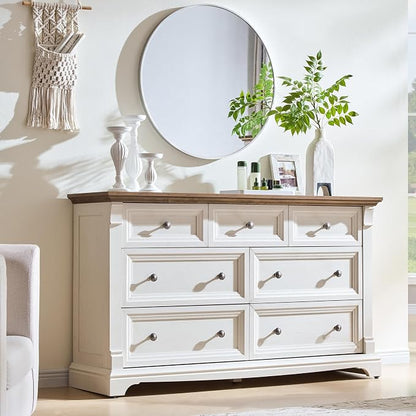 T4TREAM Farmhouse 7 Drawers Dresser by T4TREAMFurniture