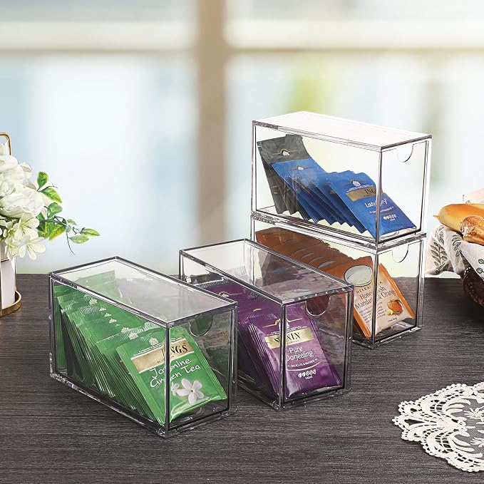 ELLDOO 4 Drawers Tea Bag Organizer, Coffee Pod Snack Storage - Image 9