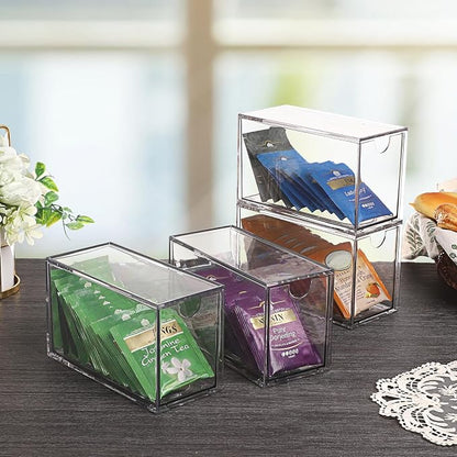 ELLDOO 4 Drawers Tea Bag Organizer, Coffee Pod Snack Storage - Image 9
