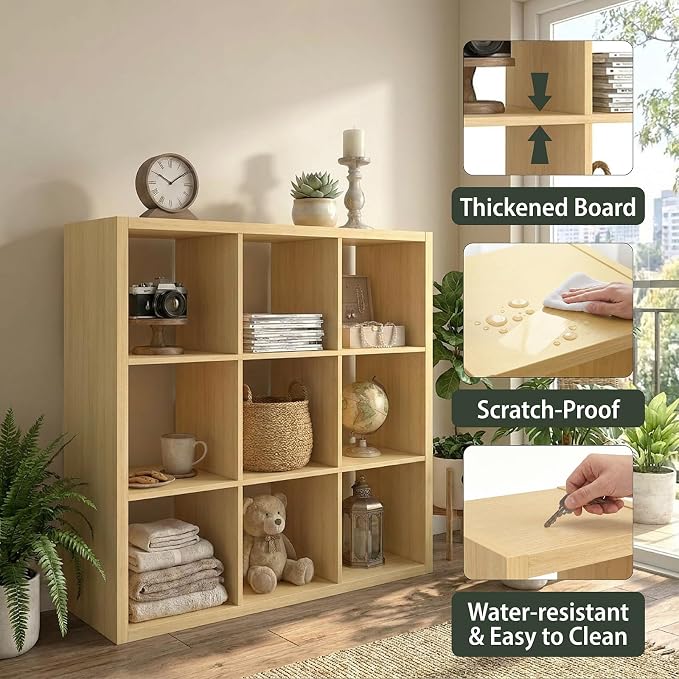 WannabeMyself【2026 Wooden Thick Frame】 9 Cube Storage Organizer - Image 3