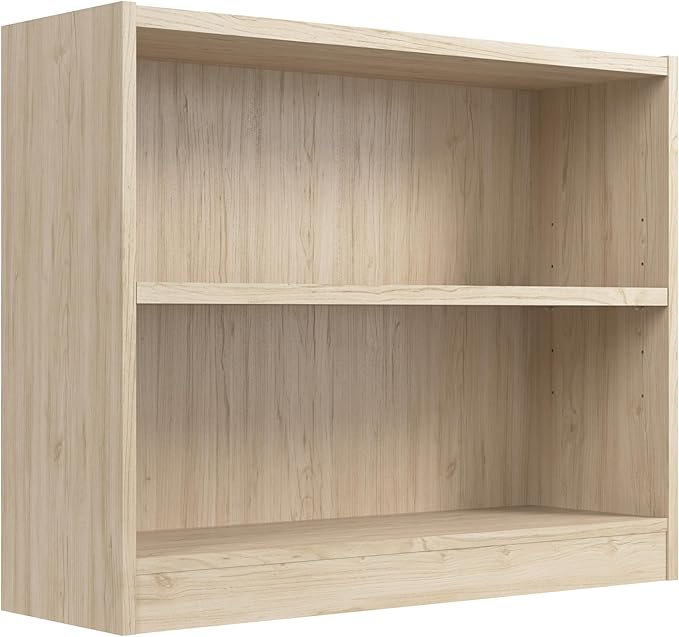 Bush Furniture Universal Small 2 Shelf Bookcase in Natural Elm, Low Storage and by BushBusinessFurniture