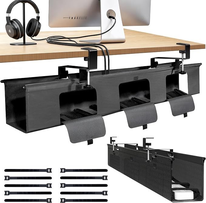 Under Desk Cable Management Tray, Fabric Tray by Inefticism