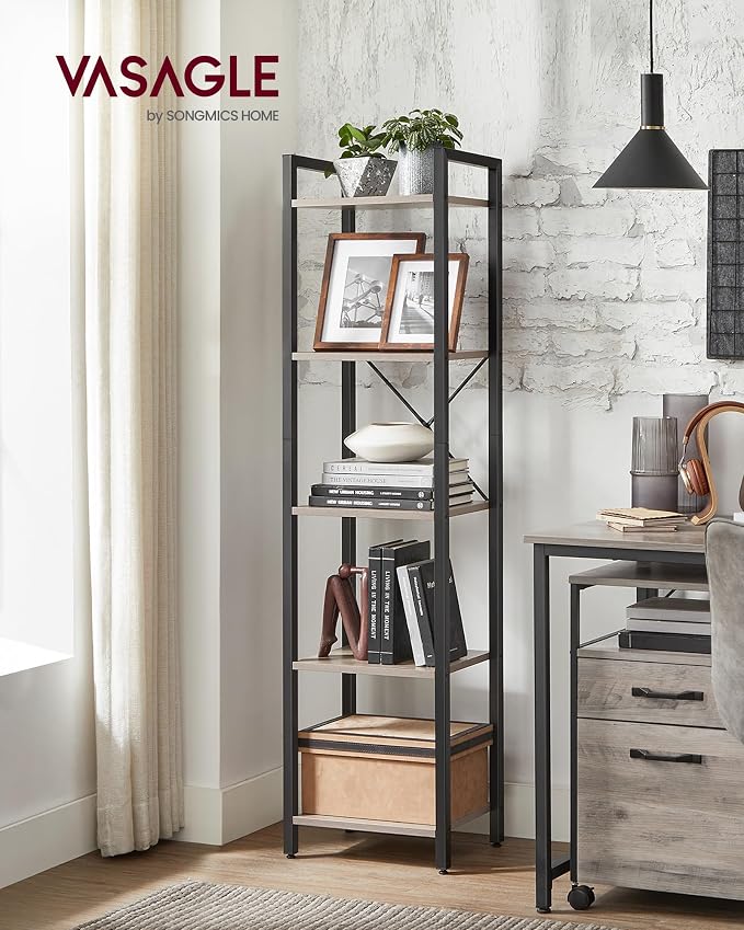 VASAGLE 5-Tier Bookshelf, Bookcase - Image 2