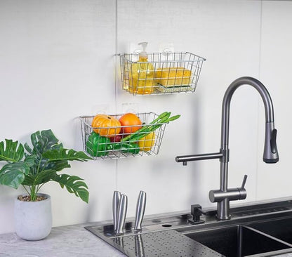 JUNCHU CHERRY 5 Pack Hanging Storage Basket, Bathroom Basket, Household Goods - Image 2