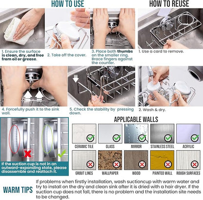 TAILI 4-in-1 Sponge Holder for Kitchen Sink - Image 3