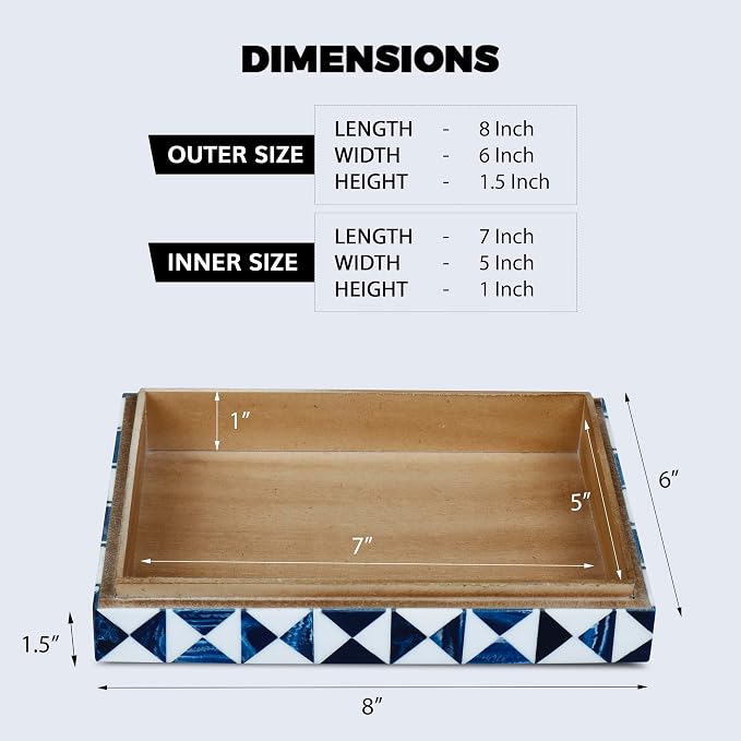 Handicrafts Home Blue and White Decorative Storage Box - Image 2