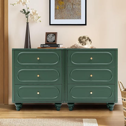 3 Drawer Fluted Dresser for Bedroom Set of 2, Mid Century Modern Chest of by ORRD