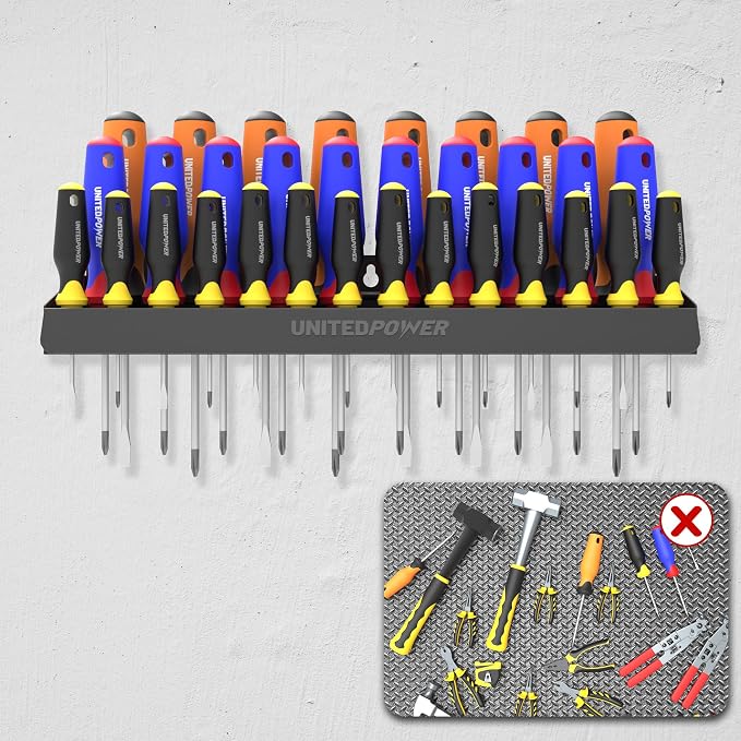 UNITEDPOWER Screwdriver Holder, Wall Mount Storage Rack Organizer - Image 5