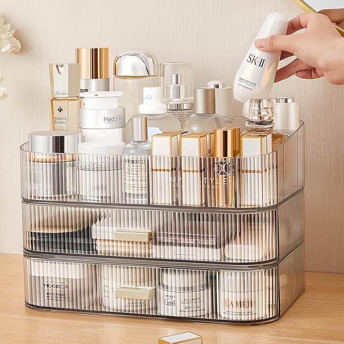 Clear Makeup Organizer for Vanity, Large Desk Organizer - Image 3