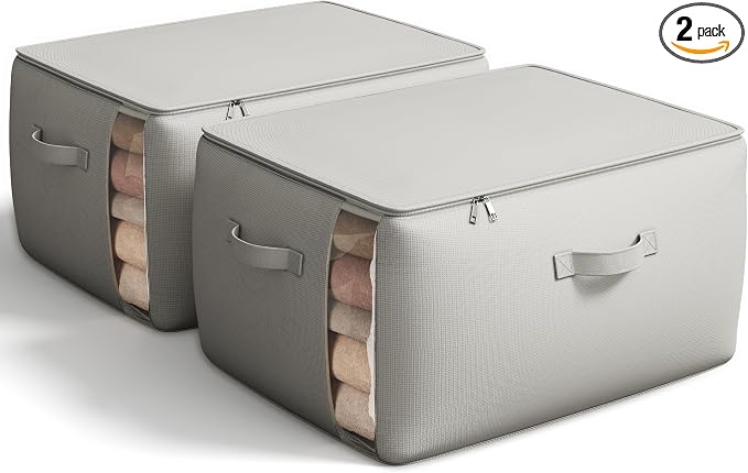 Vailando Large Canvas Comforter Storage Bags Closet Organizer by Vailando