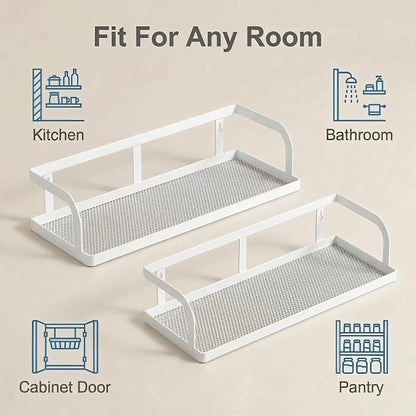 PUSDON 2-Pack 16.5" Extra Long Slim Hollowout Shower Caddy, Wall Mount Spice - Image 6