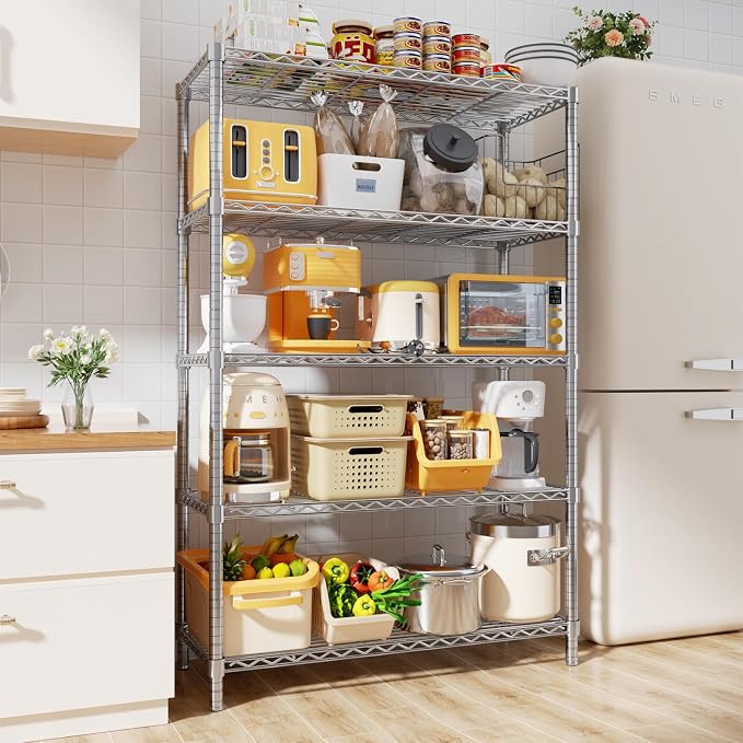 Storage Shelves, 5-Tier Adjustable Metal Industrial Utility Shelf Rack - Image 5