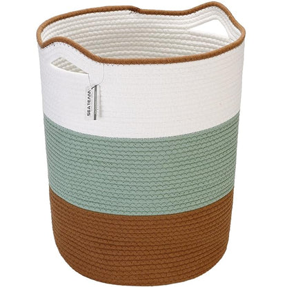 Sea Team Large Size Cotton Rope Woven Storage Basket by SeaTeam