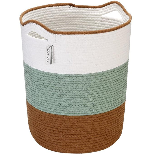 Sea Team Large Size Cotton Rope Woven Storage Basket by SeaTeam