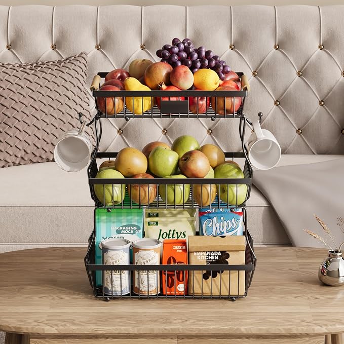 3 Tier Fruit Basket for Kitchen Counter - Image 8