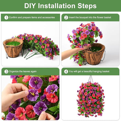 INQCMY Artificial Flowers for Outdoor Spring Summer Decoration Faux Silk - Image 4