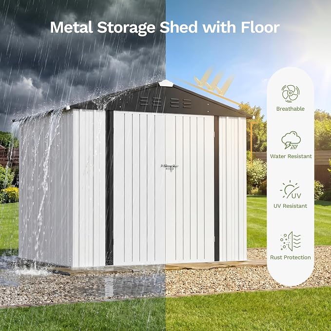 Patiowell 8x6 FT Outdoor Storage Shed - Image 5