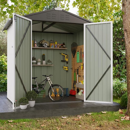 JUMMICO Metal Outdoor Storage Shed 6 x 4 FT Metal Shed - Image 2