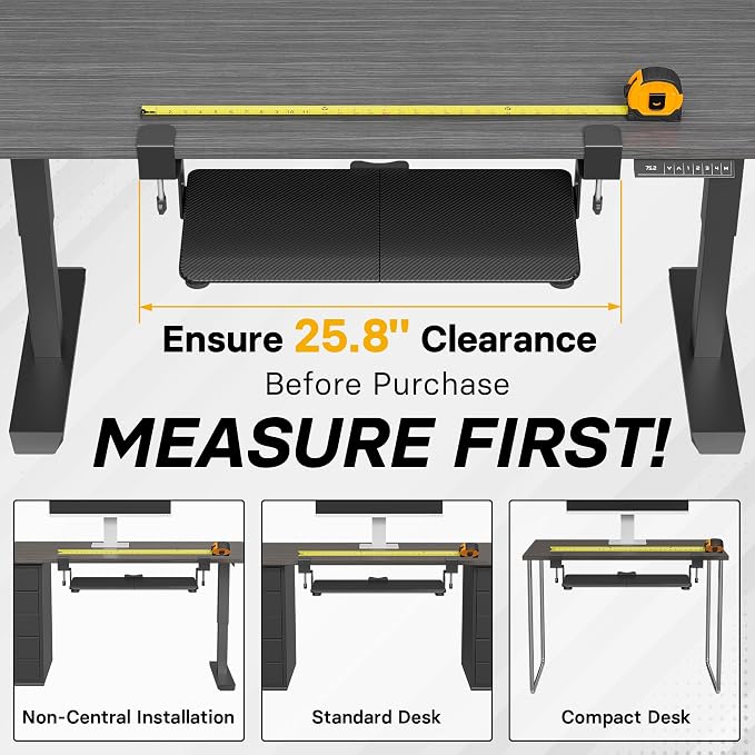BONTEC KMT01-PJ Under Desk Keyboard Tray, Pull-Out Keyboard & Mouse Platform - Image 2