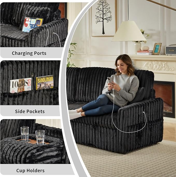 KCGKCG Sleeper Sofa Bed, 81” Pull Out Couch Bed - Image 5