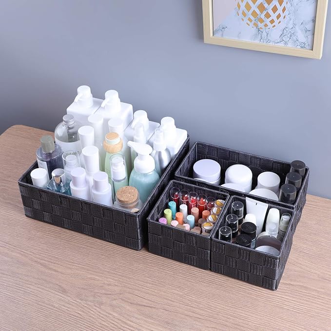 Posprica Woven Storage Baskets for Organizing, Small Baskets Cube Bin Container - Image 5