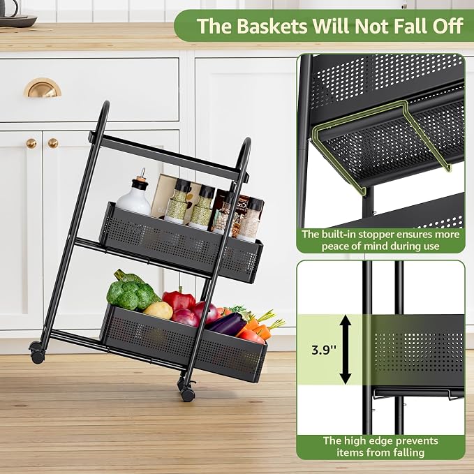 KINGRACK 3-Tier Slim Storage Cart - Image 4