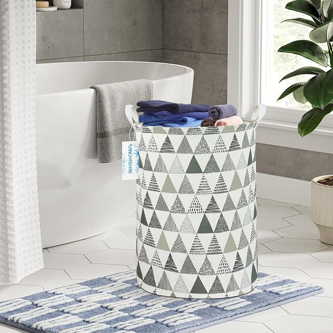 LANGYASHAN Laundry Basket Canvas Fabric Collapsible Organizer Basket - Image 7
