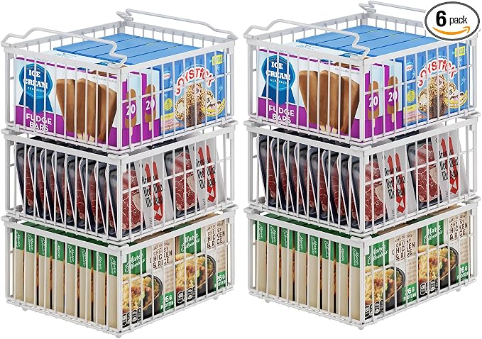 MSERCUOR Freezer Organizer Bins, 6 Pack Big Stackable Deep Chest Freezer by MSERCUOR
