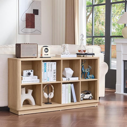 8 Cube Storage Book Shelf, Floor Standing Wooden Cubby Bookcase - Image 6