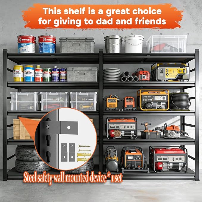 40''W Garage Shelving Heavy Duty Metal Storage Shelves Series, Large Industrial - Image 5