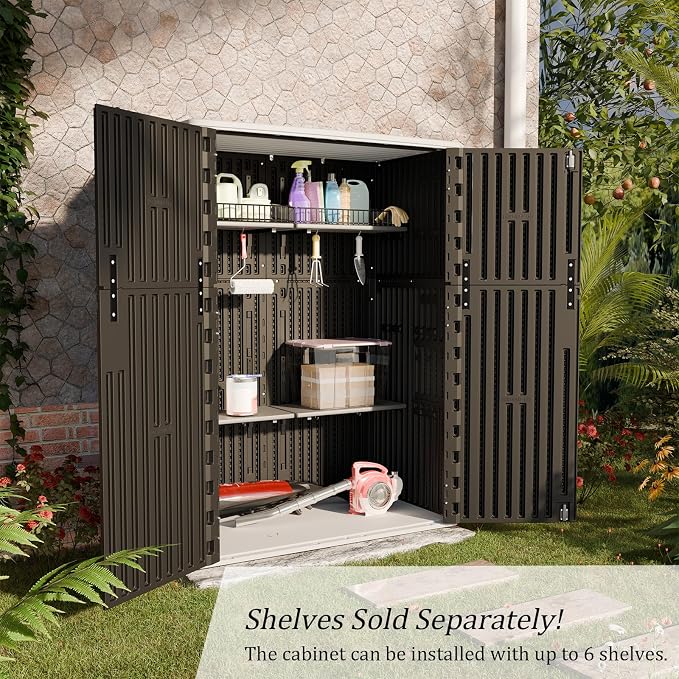 HOMSPARK Outdoor Storage Shed Weather Resistance, Patio Storage Cabinet - Image 3