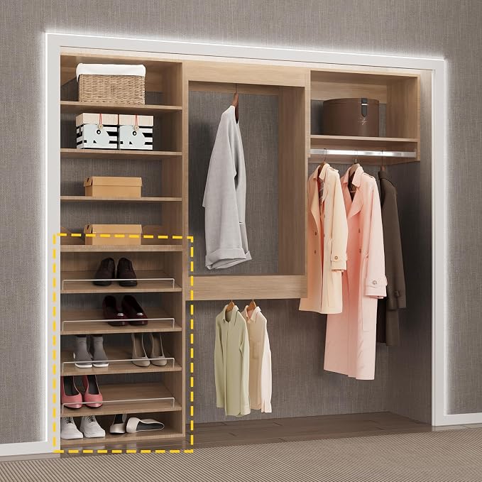 Shoe Shelf Short Tower Closet Unit, Modular Closet System, Wood Closet System - Image 5