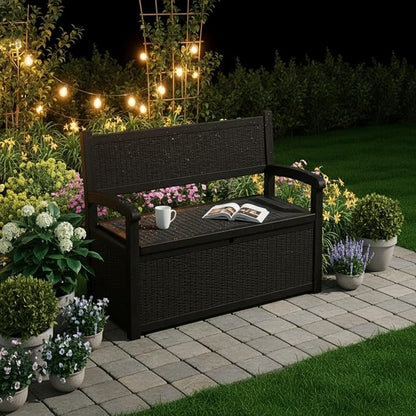 80 Gallon Outdoor Storage Bench, Waterproof Patio Deck Box by Unknown