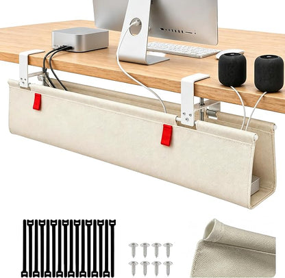 Under Desk Cable Management No Drill – 36" L x 6" W Cord Organizer, Upgraded by Unknown
