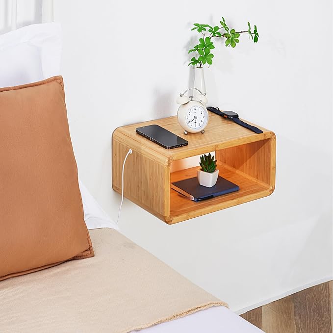 LED Floating Nightstand, Farmhouse Night Stands, 100% Solid Wood Night Stands - Image 2