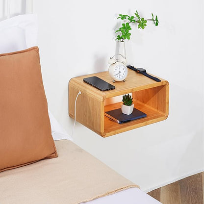 LED Floating Nightstand, Farmhouse Night Stands, 100% Solid Wood Night Stands - Image 2