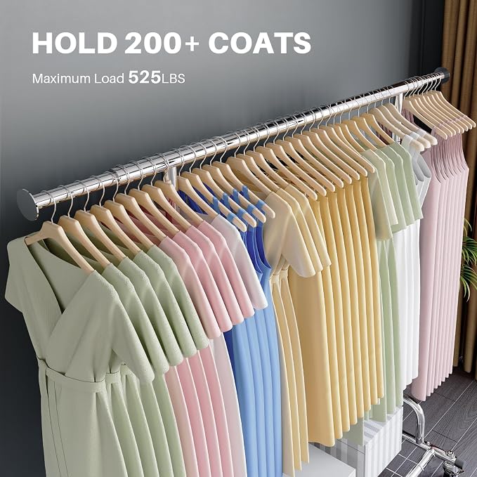 HOKEEPER Clothing Garment Rack Capacity 525LBS Clothing Racks on Wheels Rolling - Image 2