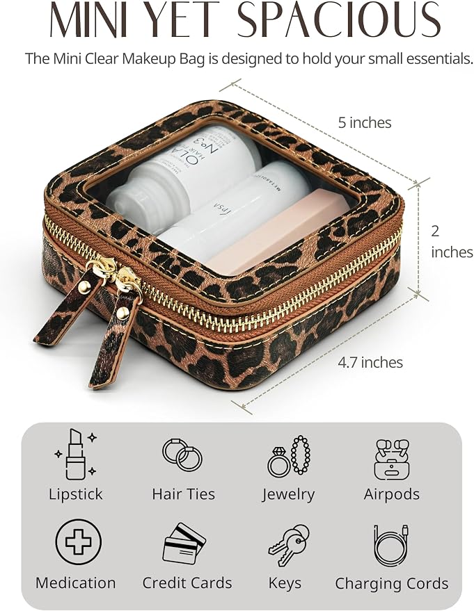 Popvibe Clear Makeup Bag Travel Cosmetic Case Transparent Toiletry Bag - Image 6