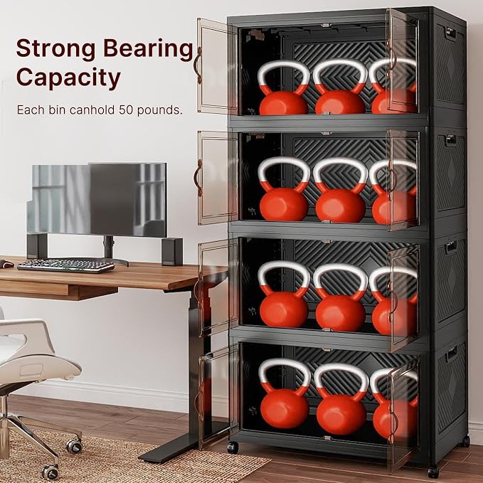 UAMFURI Stackable Storage Bins, 700QT Collapsible Drawers - Image 8