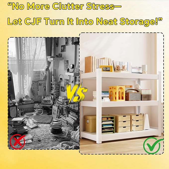 CJF 3-Tier Heavy Duty Metal Storage Rack, 36”W x 12”D x 36”H Adjustable Steel - Image 8