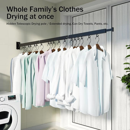 HEILAIYI Clothes Drying Rack for Laundry, Wall Mounted Clothes Hanger Rack - Image 7