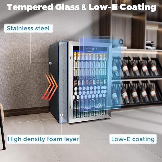 COWSAR 4.5 Cu.Ft Wine Fridge 37 Bottle, ETL Approved Freestanding Wine Cooler - Image 5