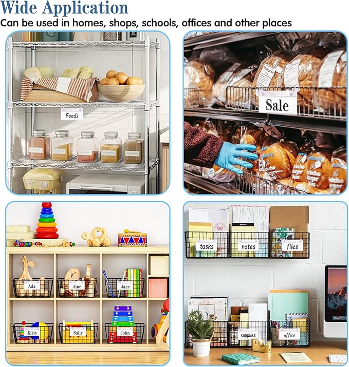 ELEMGULY Basket Label Holders, Wire Shelf Label Holder Wire Rack Display Holder - Image 4