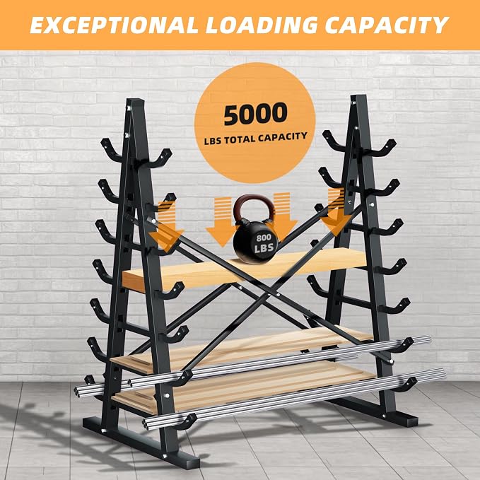 7-Tier Horizontal Storage Rack, Heavy-Duty Freestanding Steel Horizontal Bar - Image 3