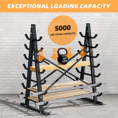 7-Tier Horizontal Storage Rack, Heavy-Duty Freestanding Steel Horizontal Bar - Image 3