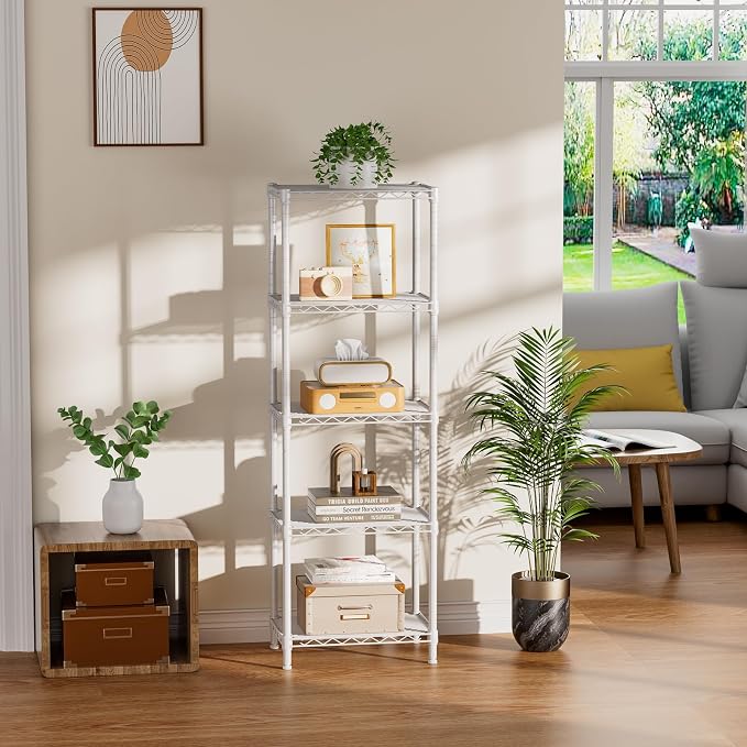Small 5 tire Shelves Storage Wire Shelving Unit Metal Shelf Adjustable - Image 9