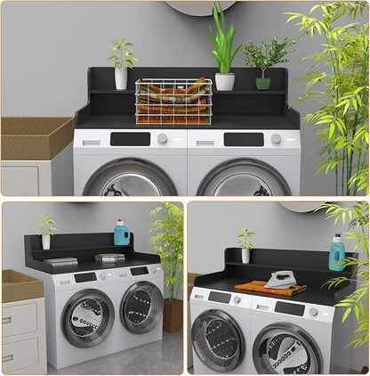 2-Tier Washer Dryer Countertop, Wood Laundry Countertop - Image 5