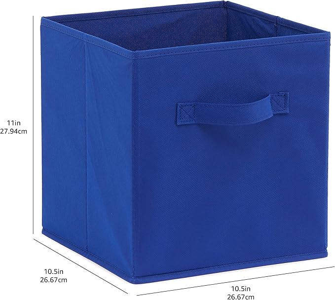 Amazon Basics Cube Organizer Storage Bins Handles, Collapsible Fabric, - Image 6