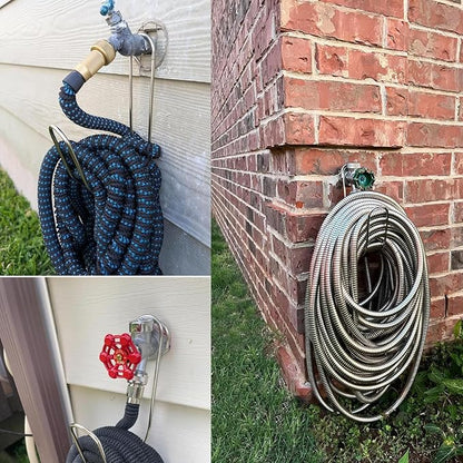 Garden Hose Holder Water Hose Hanger Wall Mounted, 304Stainless Steel Solid - Image 5