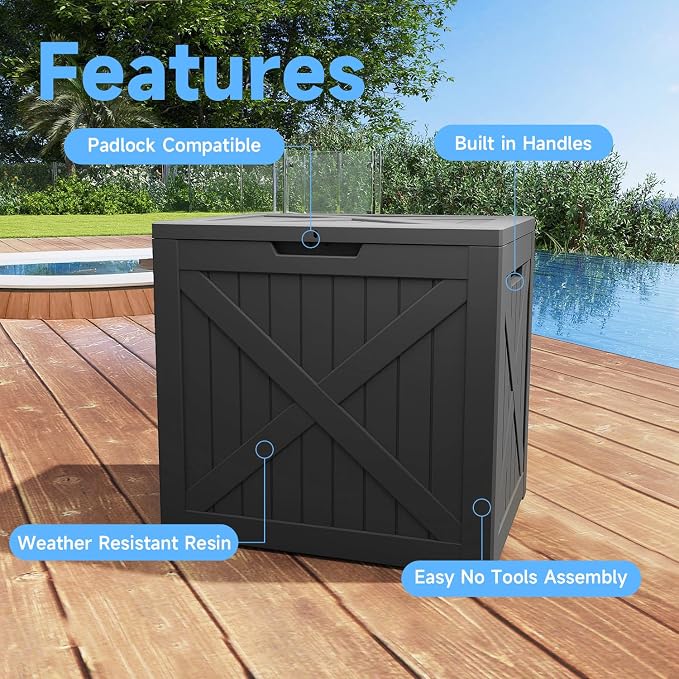 EasyUp 40 Gallon Deck Boxes Outdoor Waterproof, Weatherproof Outdoor Deck Box - Image 2